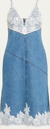 3.1 Phillip Lim Lace and Denim Midi Slip Dress