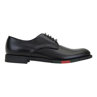 Gucci Leren Veterschoenen - Heren - Nette schoenen - Zwart - 39 EU - Leer - Schoenen