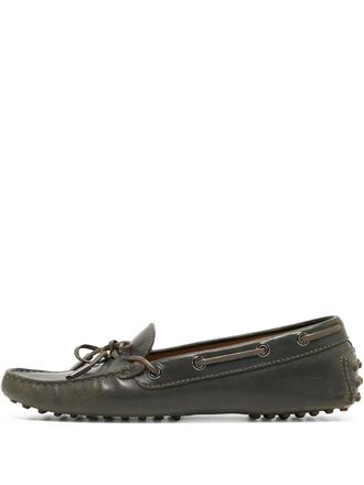 Tod's leather boat shoes - Green