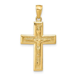 Diamond2Deal 14k Yellow Gold Polished Crucifix Pendant
