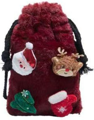 Generic Women Plush Shoulder Bag Christmas Cute Handbag Candy Handle Bag for Home Kid Gift