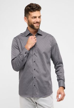 Eterna Langarmhemd ETERNA MODERN FIT, Herren, Gr. 40, Normalgr&ouml;ssen, anthrazit, Twill, 100% cotton, tailliert, Manschette, Hemden Langarmhemd, NON IRON (b&uuml;ge