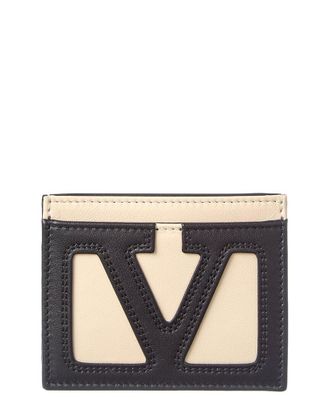 Valentino Vlogo Leather Card Case
