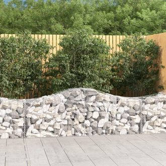 Berkfield Home Arched Gabion Baskets 4 pcs 200x50x60/80 cm Galvanised Iron in Silver