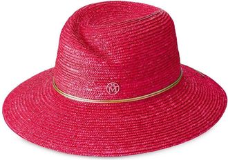 Maison Michel Virginie straw fedora - women - Straw - M - Pink