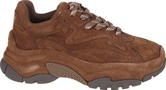 Ash Brown Addict Layered Calf Leather Sneakers