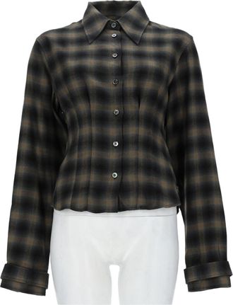 Our Legacy Envelop Long-Sleeved Plaid Cotton-Wool Shirt