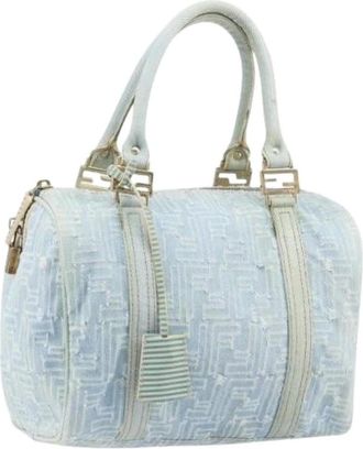 Fendi Pre-owned Handbags, female, Blue, Size: ONE SIZE Pre-owned Vintage Canvas Handbag