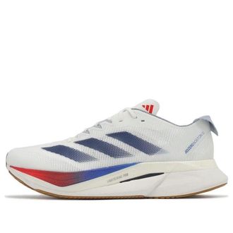 adidas Adizero Boston 12 White Dark Blue Pure Ruby JI4476