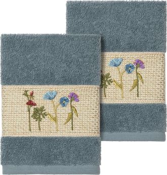 Linum Home Textiles Serenity Embellished Washcloth - Set of 2 - Teal at Nordstrom Rack