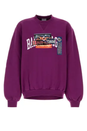 Balenciaga Purple Crew Neck Sweatshirt