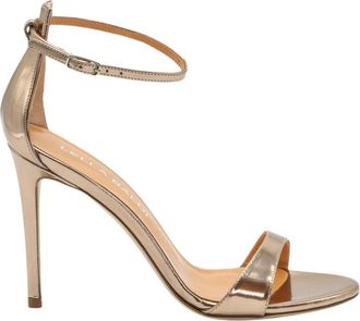 Lella Baldi Sandalen met hoge hak - Dames - Sandalen met hakken - Bruin - 36 EU - Leer - Schoenen
