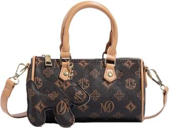 Generic Womens Fashion Hand-held Boston Bag Versatile Shoulder Crossbody Bag(brown,A)