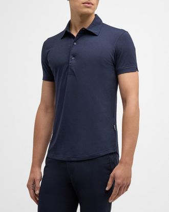 Orlebar Brown Mens Sebastian Cotton-Silk Polo Shirt