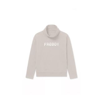 Freddy Felpa donna collo alto con inserto sul fondo effetto 2-in-1