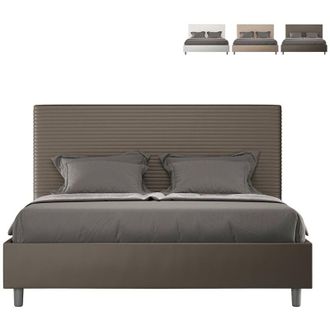 Itamoby Cama Matrimonial Contenedor 160x190 Moderno Polipiel Focus M Color: Marr&oacute;n - Versi&oacute;n: Modelo Est&aacute;ndar