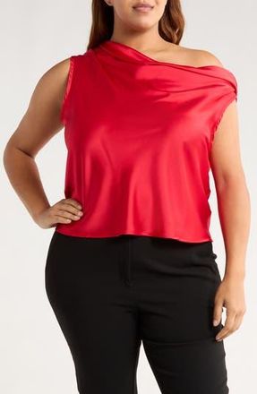 Renee C Cowl Off Shoulder Satin Top in Red at Nordstrom Rack, Size 3X