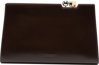 Jacquemus Sleek Rectangular Clutch with Metallic Clasp