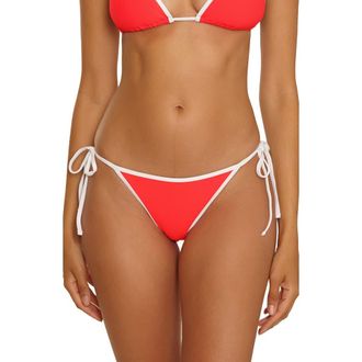 BECCA by Rebecca Virtue Sport Mode Side Tie Bikini Bottoms in Caliente at Nordstrom, Size X-Small