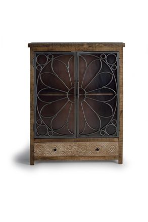 Giner&Colomer Vitrina de madera de mango marr&oacute;n envejecida