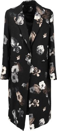 Vintage Jas met bloemenprint - Zwart