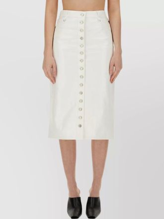 Courr&egrave;ges buttoned skirt with pockets and slit