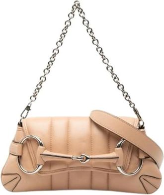 Gucci Pre-owned Shoulder Bags, female, Beige, Size: ONE SIZE Pre-owned Vintage Satchel