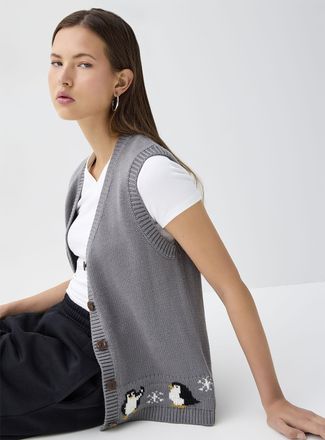 Twik Womens Colourful weave sweater vest