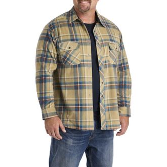 O'Neill Big & Tall Glacier Plaid Superfleece Flannel Shirt Jacket in Twill at Nordstrom, Size 2X Big