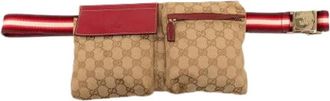 Gucci Pre-owned Canvas Belt Bag - Dames - Vintage Heuptassen - Beige - ONE Size - Vintage