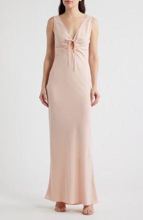 Black Halo Reese Low Back Gown in Mango at Nordstrom, Size 14
