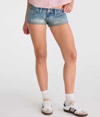 A&eacute;ropostale Super Low-Rise Micro Denim Shorts