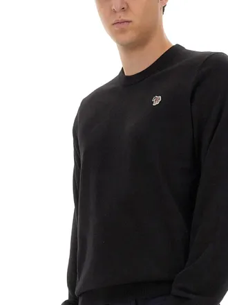 Paul Smith Zebra Patch Organic Cotton Sweater - Black