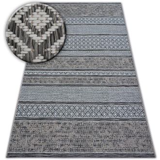 RugsX Rugsx - Alfombra De Cuerda Sisal Loft 21118 Boho Marfil/plateado/gris Grey 200x290 Cm