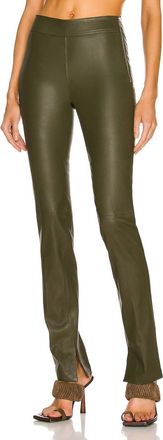 Helmut Lang Split Leather Pant In Sage