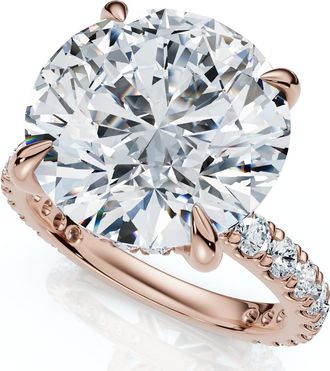 Pompeii3 Certified 7 1/4Ct Diamond Engagement Side Halo Ring 14k Gold or Pt Lab Grown