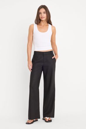 Good American Womens The Linen Trouser | Black, Size 00 | Good American by Khlo&Egrave; Kardashian