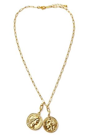 Panacea Coin Pendant Necklace in Gold at Nordstrom