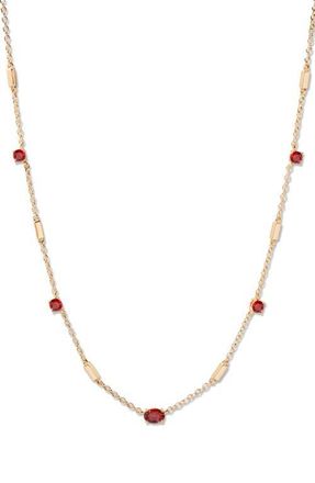 Brook & York Brenna Birthstone Station Necklace in Gold January at Nordstrom