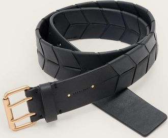 AllSaints Cow Leather Evelyn Leather Belt, Size: XS