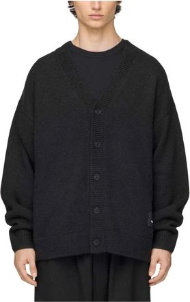 Yohji Yamamoto Cardigan Chito in Viscosa - Heren - V-hals truien - Zwart - M - Polyester - Truien & Vesten