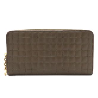 Celine Olive Leather Long Wallet (Bi-Fold) (Pre-Owned)