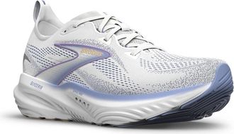 Brooks WomenS Glycerin 22 Running Shoes In White/blue Heron/apricot