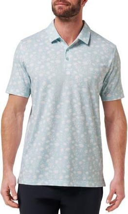 Travis Mathew Featherweight Cove Floral Piqu&eacute; Polo in Azzurro at Nordstrom Rack, Size Xxx-Large