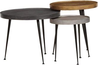 vidaXL Vidaxl - Mesas De Centro 3 Uds Madera Contrachapada Multicolor