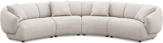 Castlery Auburn Curve L-Shape Sectional Sofa Customized, Cream, Spill Resistant, Modular for Sofas by Castlery