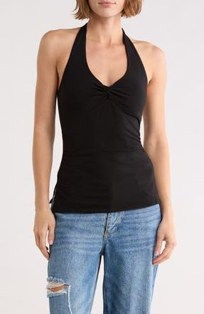 Madden Girl Ruched Halter Top in Black at Nordstrom Rack, Size X-Large