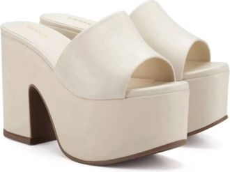 Larroude Womens Miso Leather Platfrom Sandal In Ivory