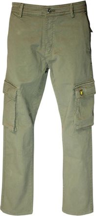 Lyle & Scott Cargo broek met zijzakken - Heren - Slim Fit Broeken - Groen - W36 - Katoen - Broeken