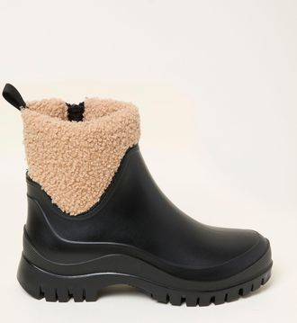 Fat Face FatFace Black PVC Ankle Borg Welly
